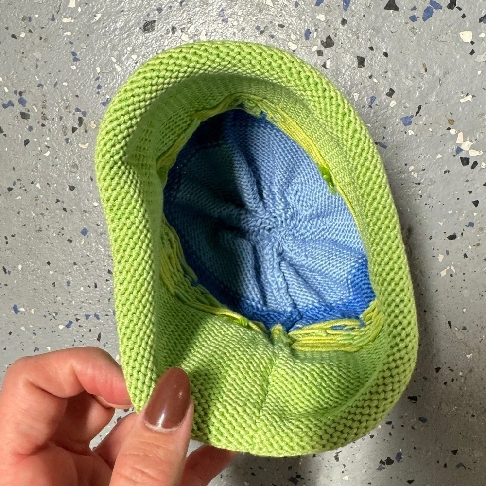 Baby Knit Hat With Frog Appliqué